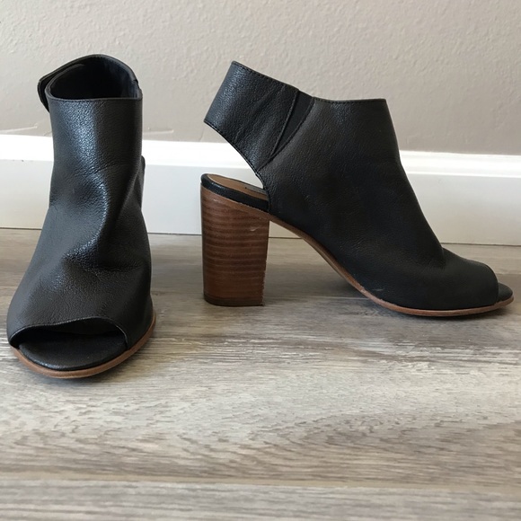 low heel booties open toe